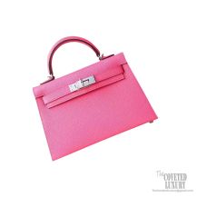 Hermes Mini Kelly II Bag 8w Rose Azalee Epsom PHW