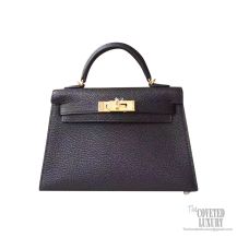 Hermes Mini Kelly II Bag ck18 Etoupe Chevre PHW