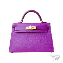 Hermes Mini Kelly II Bag p9 Anemone Epsom GHW