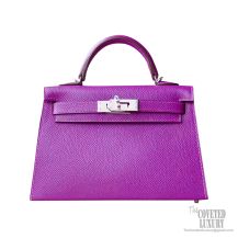 Hermes Mini Kelly II Bag p9 Anemone Epsom PHW