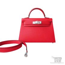 Hermes Mini Kelly II Bag s5 Rouge Tomate Epsom PHW