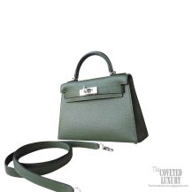 Hermes Mini Kelly II Bag v6 Canopee Chevre PHW