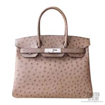 Hermes Birkin 30 Handbag ck18 Etoupe Ostrich PHW