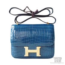 Hermes Mini Constance 18 Bag 1p Colvert Shiny Nile Croc GHW