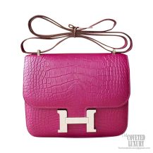 Hermes Mini Constance 18 Bag 5h Cyclamen Matte Alligator PHW