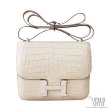 Hermes Mini Constance 18 Bag 8L Beton Matte Nile Croc PHW