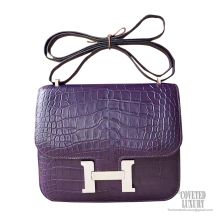 Hermes Mini Constance 18 Bag 9k Iris Matte Alligator PHW