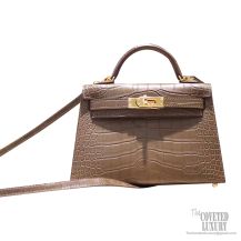 Hermes Mini Kelly II Bag m1 Oregano Matte Alligator GHW