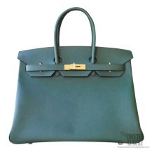 Hermes Birkin 35 Purse 2q Vert Anglais Epsom GHW