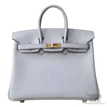 Hermes Birkin 25 Bag 4z Gris Mouette Togo GHW