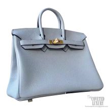 Hermes Birkin 25 Bag 8u Blue Glacier Togo