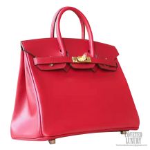 Hermes Birkin 25 Bag b5 Ruby Tadelakt GHW