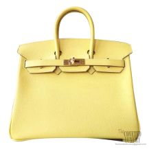 Hermes Birkin 25 Bag 9c Soufre Epsom GHW