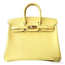 Hermes Birkin 25 Bag 9c Soufre Epsom GHW