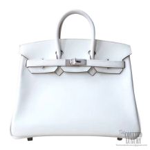 Hermes Birkin 25 Bag cc10 Craie Swift PHW