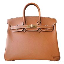 Hermes Birkin 25 Bag ck27 Gold Epsom GHW