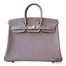 Hermes Birkin 25 Bag ck18 Etoupe Chevre Myzore PHW