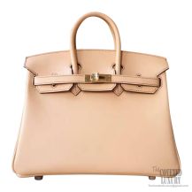 Hermes Birkin 25 Bag ck24 Tabac Camel Swift GHW