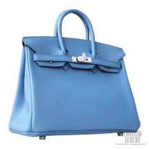 Hermes Birkin 25 Bag r2 Blue Agate Togo PHW