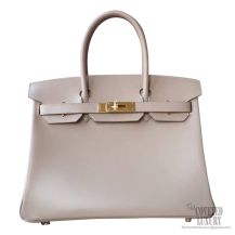 Hermes Birkin 30 Handbag 1f Argile Tadelakt GHW