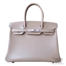 Hermes Birkin 30 Handbag 1f Argile Tadelakt PHW