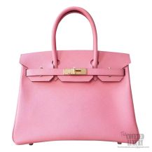 Hermes Birkin 30 Handbag 1q Rose Confetti Epsom GHW