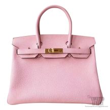 Hermes Birkin 30 Handbag 3q Rose Sakura Togo GHW