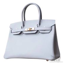 Hermes Birkin 30 Handbag 4z Gris Mouette Epsom GHW