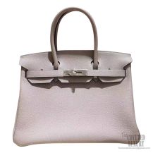 Hermes Birkin 30 Handbag 4z Gris Mouette Togo PHW