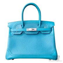 Hermes Birkin 30 Handbag Ghillies 7b Turquoise Togo PHW