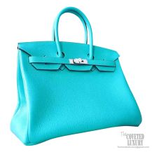 Hermes Birkin 30 Handbag 7v Lagon Togo PHW