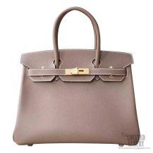 Hermes Birkin 30 Handbag ck18 Etoupe Epsom GHW