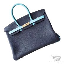 Hermes Birkin 30 Handbag Tricolored ck89 Noir Togo GHW