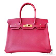 Hermes Birkin 30 Handbag k1 Rouge Grenat Epsom GHW