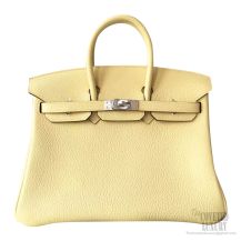 Hermes Birkin 25 Bag 1z Jaune Poussin Togo SHW