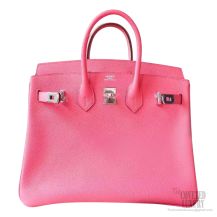 Hermes Birkin 25 Bag 8w Rose Azalee Epsom SHW