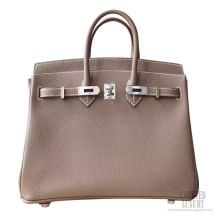 Hermes Birkin 25 Bag ck18 Etoupe Epsom SHW