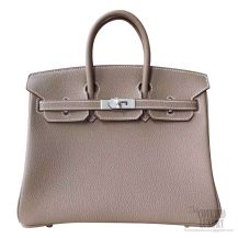 Hermes Birkin 25 Bag cc18 Etoupe Togo SHW