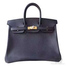 Hermes Birkin 25 Bag ck89 Noir Epsom GHW