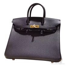 Hermes Birkin 25 Bag ck89 Noir Togo GHW