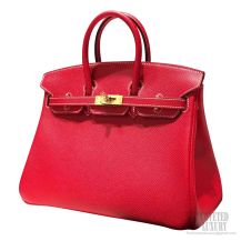 Hermes Birkin 25 Bag q5 Rouge Casaque Epsom Bicolored GHW