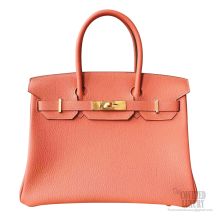 Hermes Birkin 30 Bag 3L Rose Tea Togo Calfskin GHW