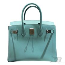 Hermes Birkin 30 Bag 3p Blue Atoll Epsom Calfskin SHW