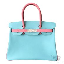 Hermes Birkin 30 Bag Bicolored 3p Blue Atoll Epsom Calfskin SHW