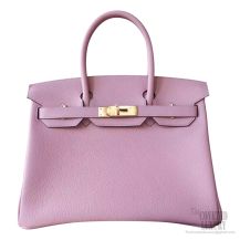 Hermes Birkin 30 Bag 4w Glycine Clemence Calfskin GHW