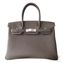 Hermes Birkin 30 Bag 6c Vert Gris Togo Calfskin SHW