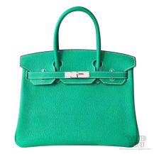 Hermes Birkin 30 Bag 6w Menthe Clemence Calfskin