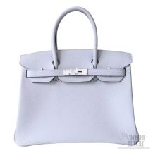 Hermes Birkin 30 Bag 8u Blue Glacier Epsom Calfskin SHW