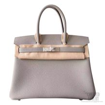 Hermes Birkin 30 Bag 8u Blue Glacier Togo Calfskin SHW