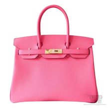 Hermes Birkin 30 Bag 8w Rose Azalee Epsom Calfskin GHW